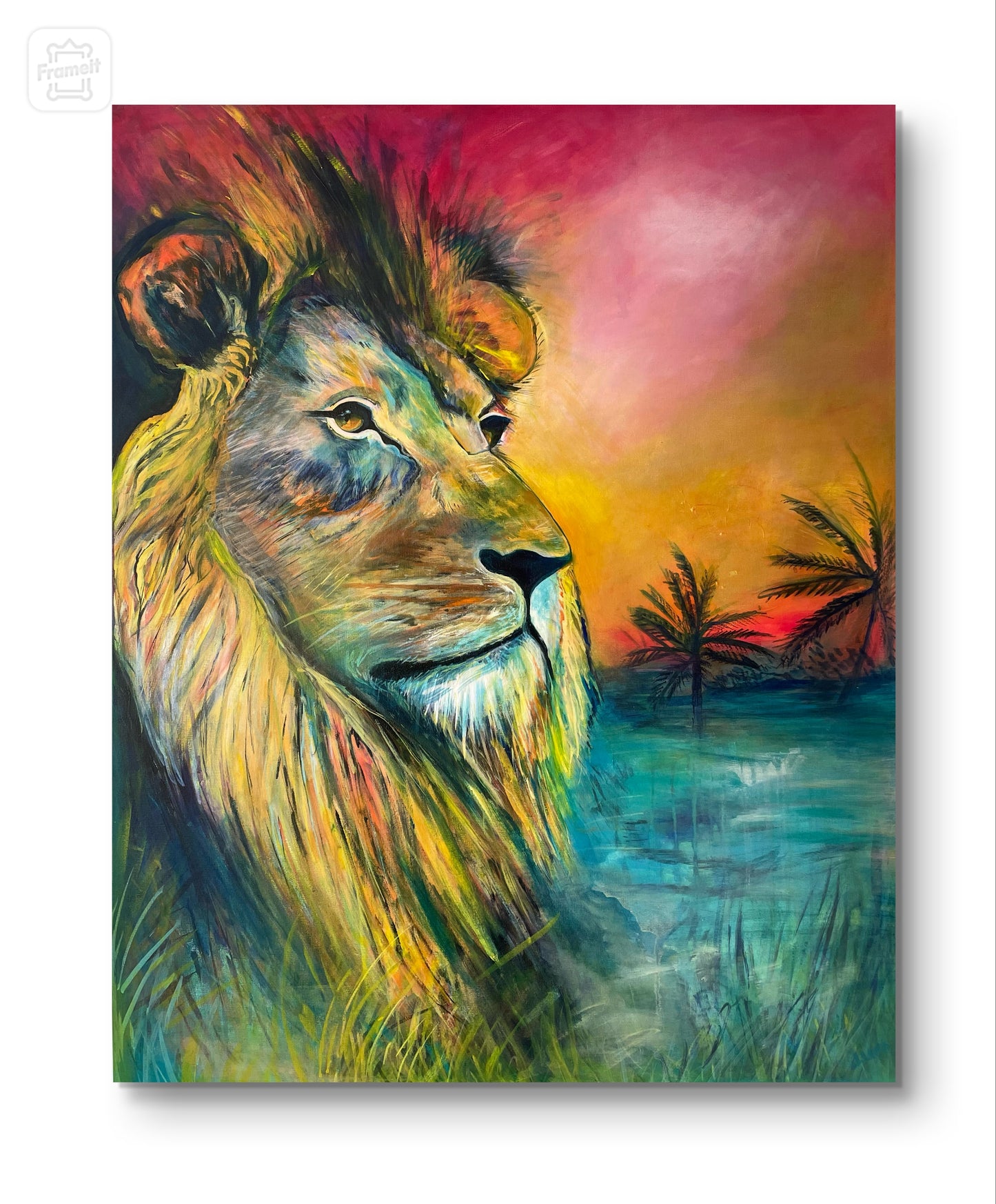 ‘ROAR OF PASSION’ LION - 100x80cm/40x32 inch - Original Painting - send a message to discuss pricing and to purchase