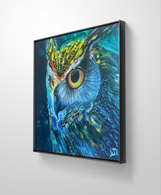 THE ENCHANTED OWL - Custom Painting 8x8” / 20x20cm - Original Painting